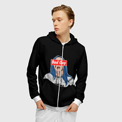 Толстовка 3D на молнии мужская Bad Guy, цвет: 3D-белый — фото 2