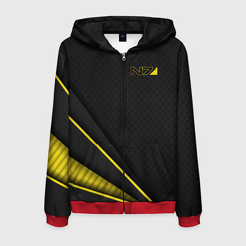 Мужская толстовка на молнии Mass Effect N7 / 3D-Красный – фото 1