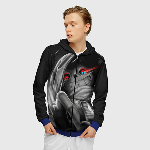 Мужская толстовка на молнии UNDERTALE / 3D-Синий – фото 3