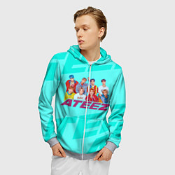 Толстовка 3D на молнии мужская Ateez, цвет: 3D-меланж — фото 2