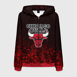 Толстовка 3D на молнии мужская CHICAGO BULLS, цвет: 3D-красный