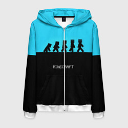 Толстовка 3D на молнии мужская MINECRAFT, цвет: 3D-белый