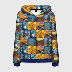 Толстовка 3D на молнии мужская Картины Ван Гога, цвет: 3D-синий