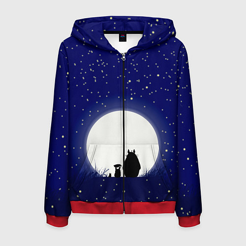 Мужская толстовка на молнии Мой сосед Тоторо / 3D-Красный – фото 1