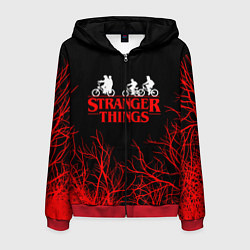 Толстовка 3D на молнии мужская STRANGER THINGS, цвет: 3D-красный