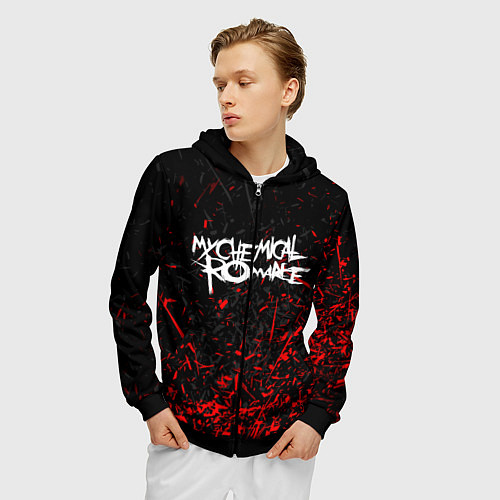 Мужская толстовка на молнии My Chemical Romance / 3D-Черный – фото 3