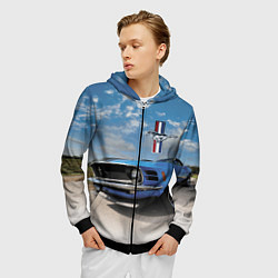 Толстовка 3D на молнии мужская Mustang, цвет: 3D-черный — фото 2