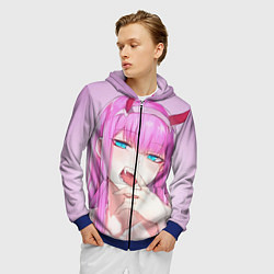 Толстовка 3D на молнии мужская Ahegao, цвет: 3D-синий — фото 2