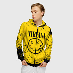 Толстовка 3D на молнии мужская NIRVANA, цвет: 3D-черный — фото 2