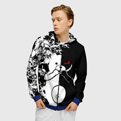 Толстовка 3D на молнии мужская Monokuma, цвет: 3D-синий — фото 2