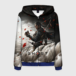 Толстовка 3D на молнии мужская Ghost of Tsushima, цвет: 3D-синий