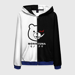 Толстовка 3D на молнии мужская Monokuma, цвет: 3D-синий
