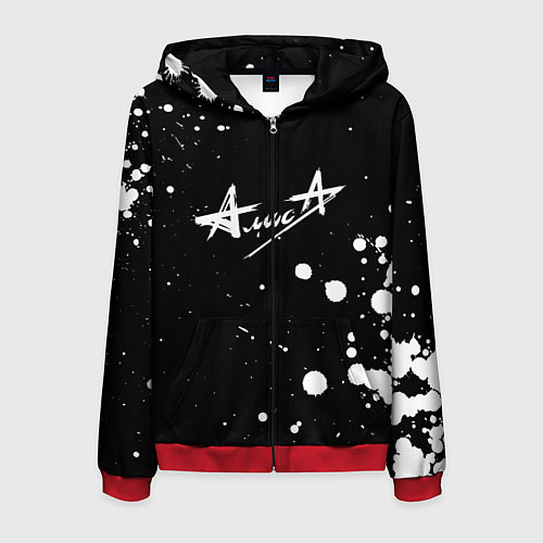 Мужская толстовка на молнии АлисА / 3D-Красный – фото 1