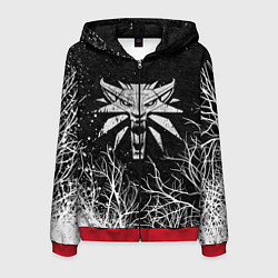 Толстовка 3D на молнии мужская ВЕДЬМАК, цвет: 3D-красный