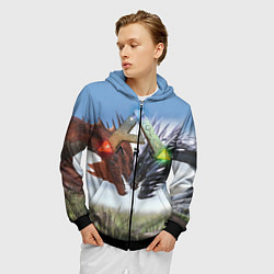 Толстовка 3D на молнии мужская Ark Survival Evolved, цвет: 3D-черный — фото 2