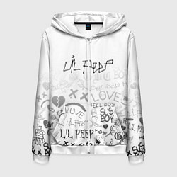 Толстовка 3D на молнии мужская LIL PEEP, цвет: 3D-белый