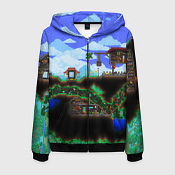 Толстовка 3D на молнии мужская TERRARIA EXCLUSIVE, цвет: 3D-черный