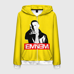 Толстовка 3D на молнии мужская Eminem, цвет: 3D-белый