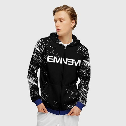 Мужская толстовка на молнии EMINEM / 3D-Синий – фото 3