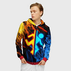 Толстовка 3D на молнии мужская PORTAL, цвет: 3D-красный — фото 2