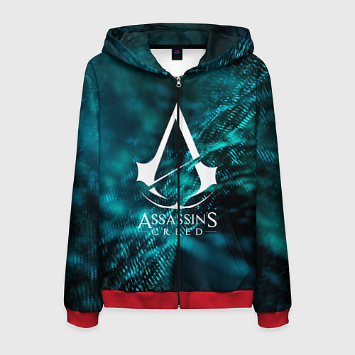 Мужская толстовка на молнии ASSASSINS CREED / 3D-Красный – фото 1