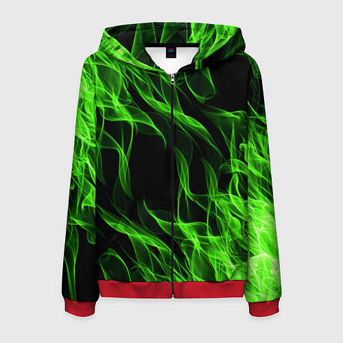 Мужская толстовка на молнии TOXIC FLAME / 3D-Красный – фото 1