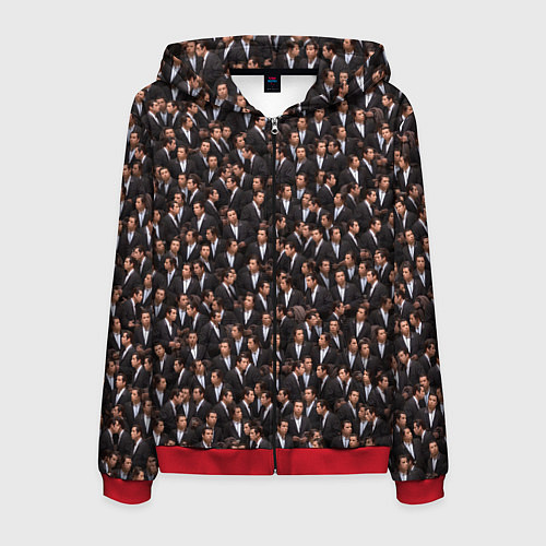 Мужская толстовка на молнии Растерянный Траволта / 3D-Красный – фото 1