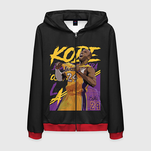 Мужская толстовка на молнии Kobe Bryant / 3D-Красный – фото 1