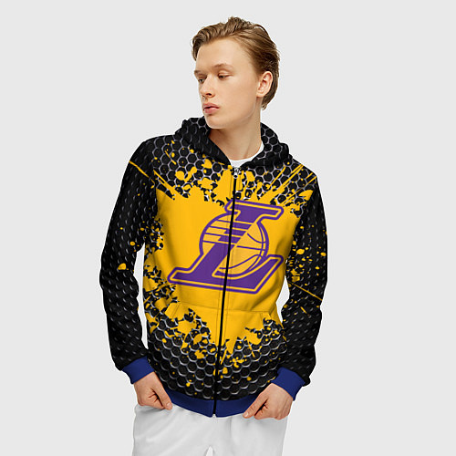 Мужская толстовка на молнии Kobe Bryant / 3D-Синий – фото 3