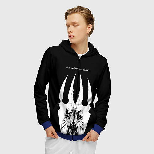 Мужская толстовка на молнии Hollow Knight / 3D-Синий – фото 3