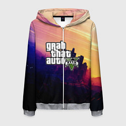 Толстовка 3D на молнии мужская GTA 5, цвет: 3D-меланж