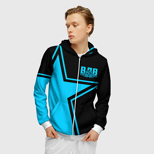 Мужская толстовка на молнии ВДВ / 3D-Белый – фото 3