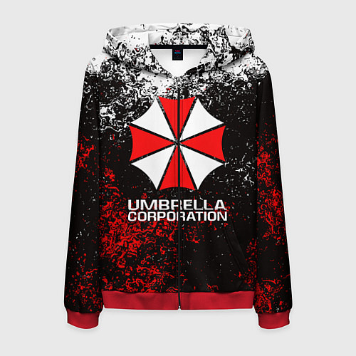 Мужская толстовка на молнии UMBRELLA CORP / 3D-Красный – фото 1