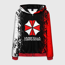 Толстовка 3D на молнии мужская UMBRELLA CORP, цвет: 3D-красный