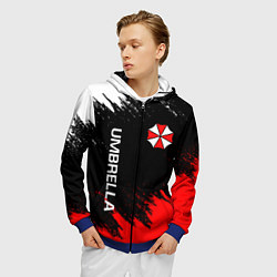 Толстовка 3D на молнии мужская UMBRELLA CORP, цвет: 3D-синий — фото 2