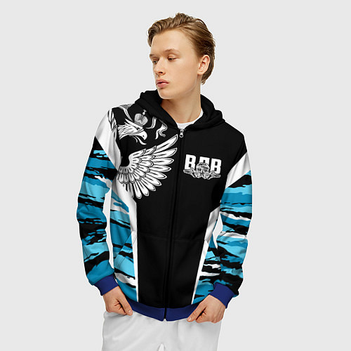 Мужская толстовка на молнии Камуфляж ВДВ / 3D-Синий – фото 3