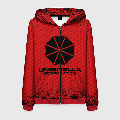 Мужская толстовка на молнии Umbrella Corporation / 3D-Красный – фото 1