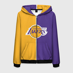 Толстовка 3D на молнии мужская LA LAKERS, цвет: 3D-черный