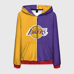 Толстовка 3D на молнии мужская LA LAKERS, цвет: 3D-красный