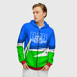 Толстовка 3D на молнии мужская ВДВ, цвет: 3D-красный — фото 2