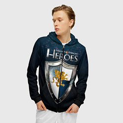 Толстовка 3D на молнии мужская Heroes of Might and Magic, цвет: 3D-черный — фото 2