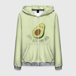 Толстовка 3D на молнии мужская Авокадо, цвет: 3D-меланж