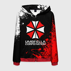 Толстовка 3D на молнии мужская UMBRELLA CORPORATION, цвет: 3D-красный