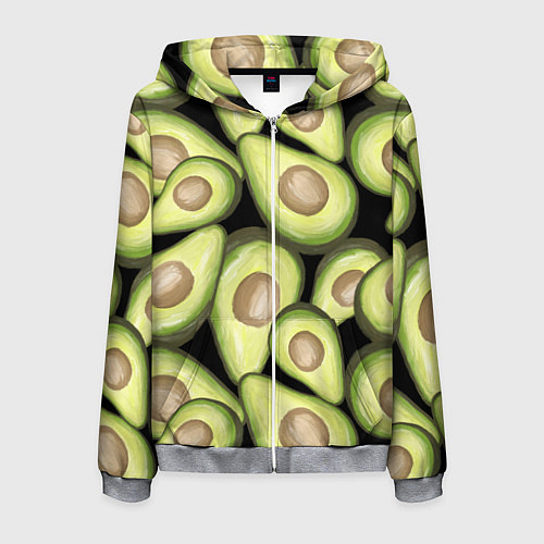 Мужская толстовка на молнии Avocado background / 3D-Меланж – фото 1