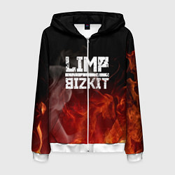 Толстовка 3D на молнии мужская LIMP BIZKIT, цвет: 3D-белый