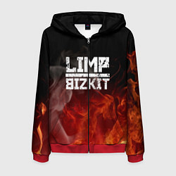 Толстовка 3D на молнии мужская LIMP BIZKIT, цвет: 3D-красный