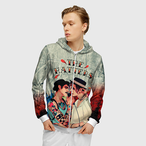 Мужская толстовка на молнии THE HATTERS / 3D-Белый – фото 3