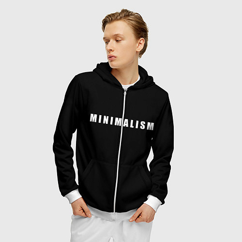 Мужская толстовка на молнии Minimalism / 3D-Белый – фото 3