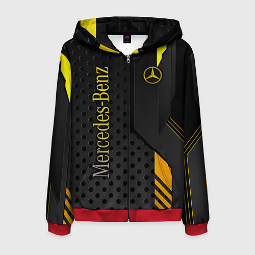 Мужская толстовка на молнии Mercedes-Benz / 3D-Красный – фото 1
