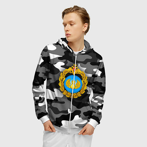 Мужская толстовка на молнии ВДВ / 3D-Белый – фото 3